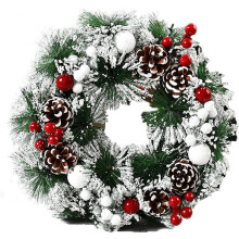 Artificial Christmas Wreath Silver Bristles 12 Inch