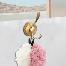 Crochet à ventouse sans perçage pour salle de bain, crochet organisateur en fil d'acier inoxydable, crochet porte-serviettes à ventouse robuste