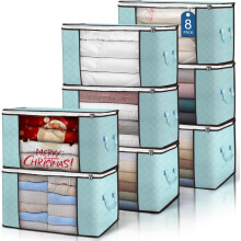 XiHAMA 90L Foldable Storage Bags with Reinforced Handle – for Clothes, Blankets, Comforters, Sheets, Pillows & Toys