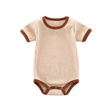 Baby Piger Drenge Bodyer Blød Ribbet Romper Til Småbørn 0-24 Måneder Komfortabel Åndbar Kortærmet Rund Hals Trendy Heldragter