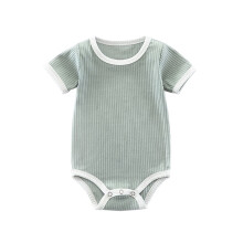 Baby Piger Drenge Bodyer Blød Ribbet Romper Til Småbørn 0-24 Måneder Komfortabel Åndbar Kortærmet Rund Hals Hyggelig Heldragt