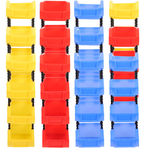 12Pcs Nesting Shelf Bin Boxes Stackable Storage Bins Hardwares Boxes Warehouse Storage Bins
