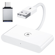 Adaptador USB sem fio de plástico para CarPlay, compatível com Apple iOS 10+ e acessórios para reprodutor de navegação automotiva.