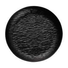 DAMAI 4 Pcs Dinner Plates Serving Trays,Unbreakable Plastic Dinner Plates Reusable Round Serving Tray for Salad Snacks Appetizer Pasta(Black)