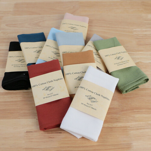 Rustic Boho Cloth Napkins Soft Cotton Fine Workmanship Solid Color Christmas Wedding Dining Table Decoration Napkins