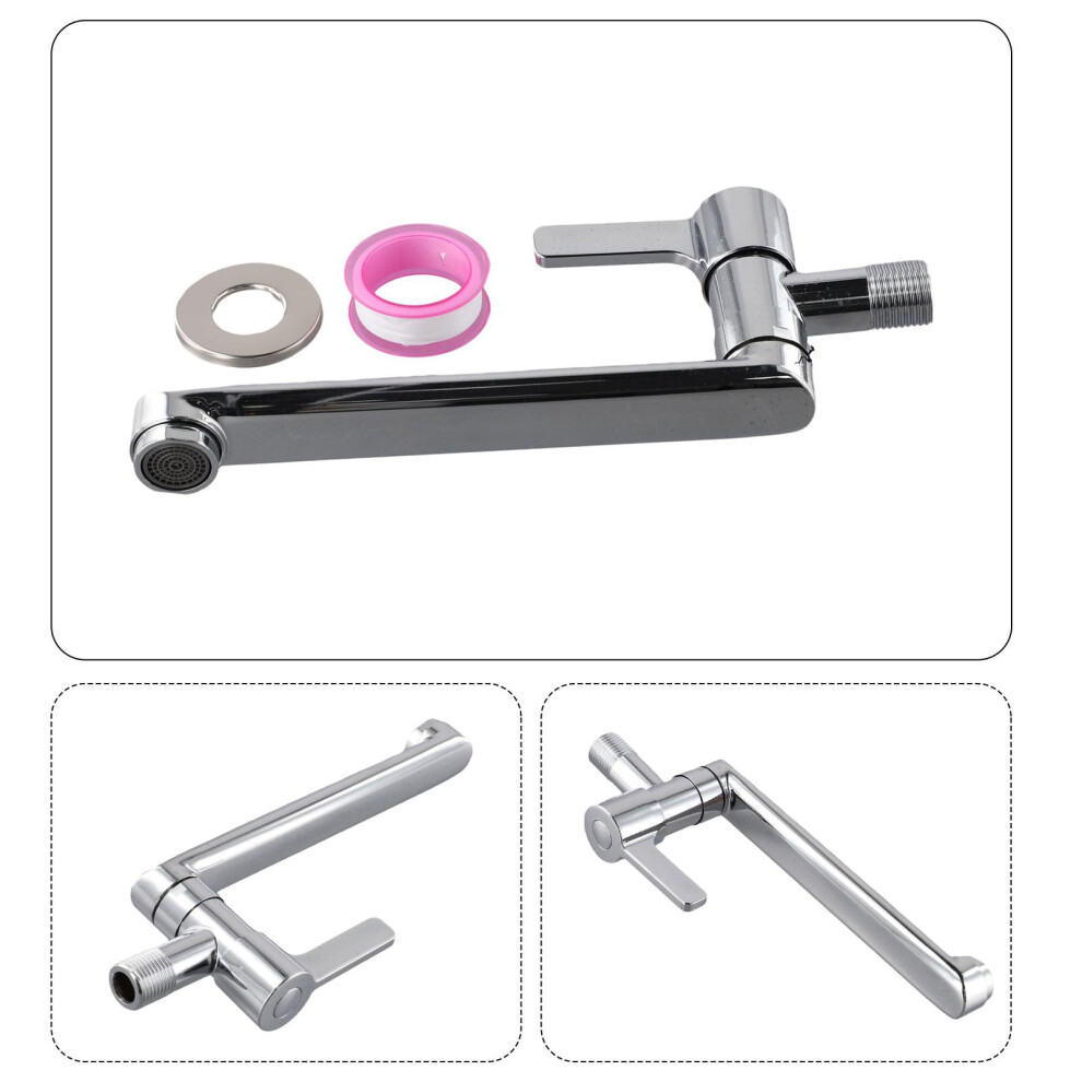 Extended Wall Mounted Single Cold Kitchen Sink Mop Pool Faucet Rotatable 9479868980754