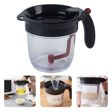Fat Separator With Bottom Release And Strainer, Kitchen Gadget For Cooking – Efficient Tool For Removing Fat From Gravies And Soups