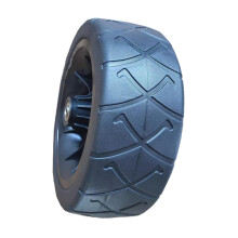 Replacement Wagon Wheel 19x7cm All Terrain Solid PVC Wheel with Bearings for Folding Wagon Cart