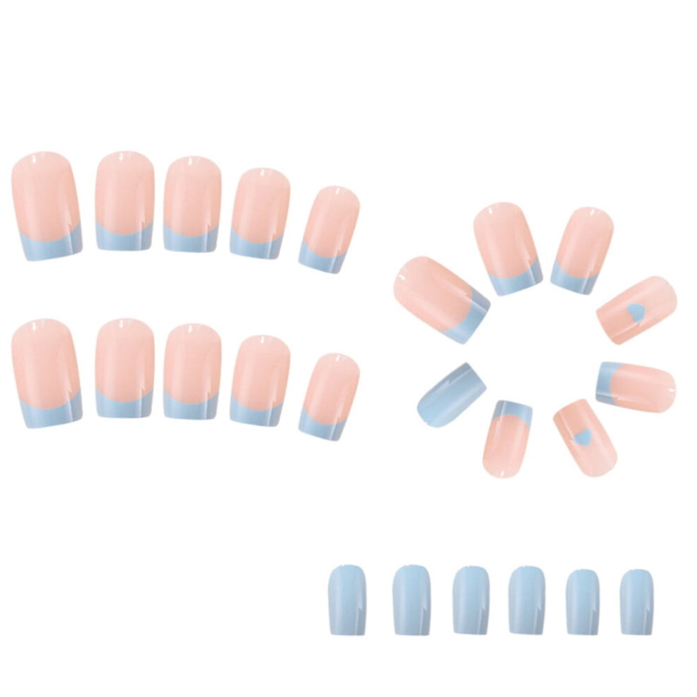 Mixed Color Heart False Nails Easy to Apply Stylish Pattern for Women Nail Decoration Glue Models