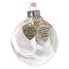 Clear Christmas Feather Ball Ornament Christmas Tree Decoration Christmas Ornaments Angel Feathers Ball A Piece Of My Heart Is In Heavens Memorial