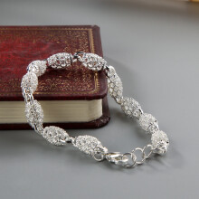 4 Pcs Bracelet Elegant Anti-rust Women Silver Plated Hollow Ball Bangle Chain for Travel