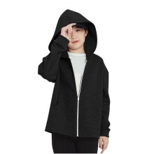 Girls Zip-Up Hoodie, Solid Color Sweatshirt Jacket for Winter/Fall, Black, Size 13–14 Years