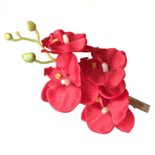 Fashion Women\'s Fake Phalaenopsis Flower Hair Clip Bridal Wedding Hair Accessory Red