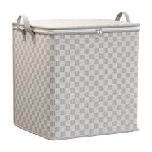 Checkerboard Clothes Storage Bag – Large, Zippered, Moisture- & Dust-Proof, Durable Fabric for Closet, Travel & Home Organization