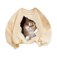 Girls Long Sleeve Sweatshirt Cat Print Loose Fit 2-14 Years