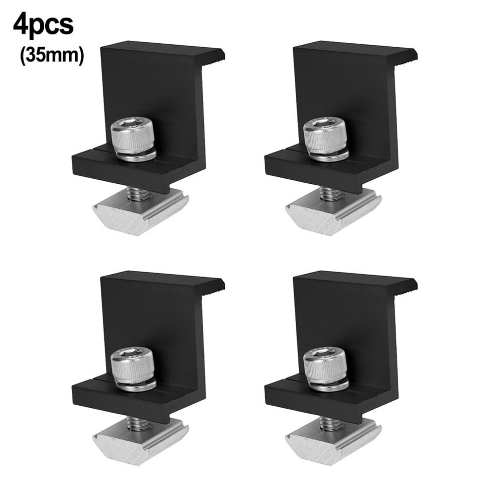 Solar Panel Bracket Fixing Pv End Clamp Middle Clamp Mounting 30Mm/35Mm Black 4X 35Mm End Clamp 9365509152188