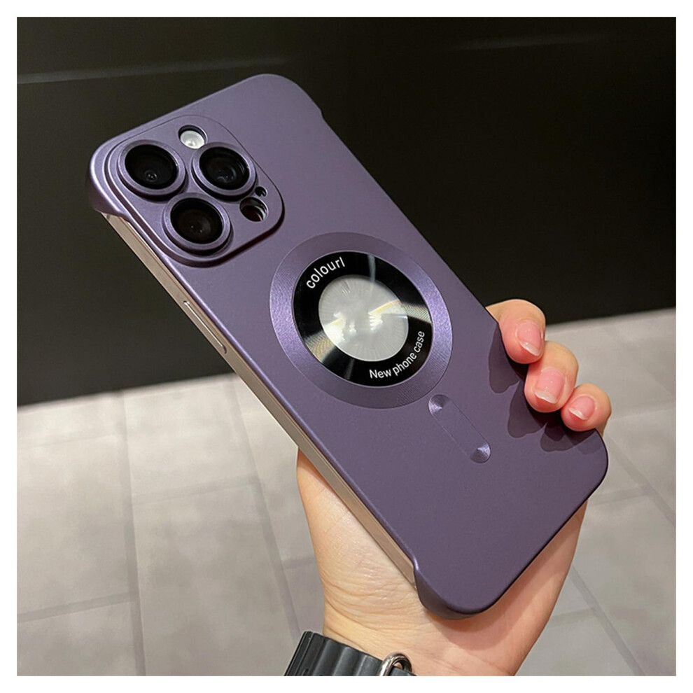 Magnetic Case With Magsafe For Iphone 16 15 14 13 12 Pro Max, Slim Antifingerprint Matte Frameless Hybrid Protection, Purple 9771547573142