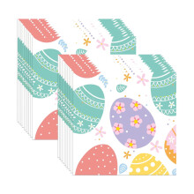 20Pcs Easter Guest Napkins, 6.5"x6.5", Food-Grade Disposable Paper Napkins with Eggs & Bunny Design – Compatible with Spring & Holiday Parties