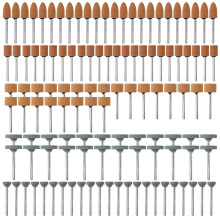 120 stuks slijpschijven, 5-vormige schuur- en boorbits met 3 mm schacht, slijp- en polijstkoppen, roterende gereedschapsaccessoires voor metaal, glas