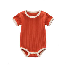 Baby Piger Drenge Bodyer Blød Ribbet Romper Til Småbørn 0-24 Måneder Komfortabel Åndbar Kortærmet Rund Hals Trendy Heldragter