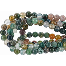258PCS 4mm Natural Indian Agate Beads, Round Smooth Loose Gemstone Spacer Beads for Necklaces, Bracelets, Earrings & Crafting
