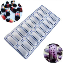 18-Well Oval Pill Molds, PC Plastic Chocolate & Candy Molds, Safe Transparent DIY Food Molding – Compatible with Pills, Candies, Sugarcraft