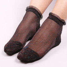 No Show Socks, Søde Sokker Sommer Kvinder Damer Transparente Silkeagtige Glitter Transparente Korte Strømper Ankelsokker Flade Strømper, D