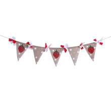 1 Set Tear Resistant Reusable Strawberry Pennant Banner for Girls Indoor Decoration