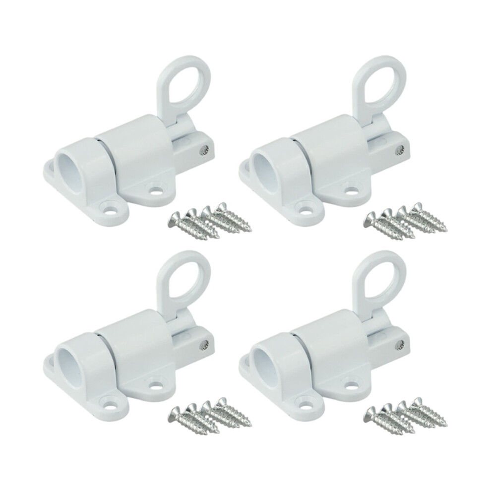 4 Pack Aluminum Alloy Door Latch Spring Bolt Automatic Bounce Lock For Shed Door White 9365509152829
