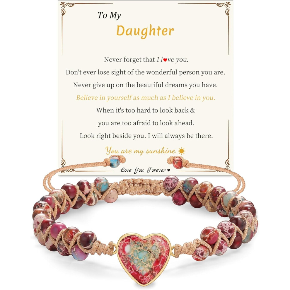 Jasper Heart Bracelet â Natural Stone Jewelry for Mom, Daughter, Wife, Girlfriend, Sister â Motherâs Day, Birthday, Anniversary Gift-image-OPC-PSSGBGN-NEW