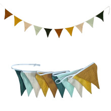 Cotton Bunting Garlands Children Room Triangular Flags Pennant Banners Nursery Birthday Party Wall Hanging Decoration