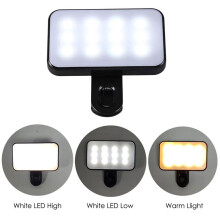 Lampada LED a clip per conferenze, accessorio per streaming su laptop, luminosità regolabile