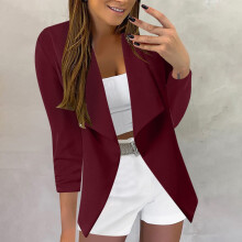 frakk til dame Dameblazere Frakk Slank cardigan Arbeid Kontordress 3/4-ermet jakke Formell frakk Dameblazere Dressjakker + XXL