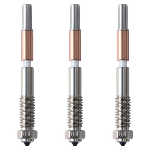 For Qidi Plus4 Bimetal Nozzle Quick Removal Ceramic Insulation Integration 0.4mm Nozzles HighTemperature Resistance 3PCS