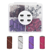 COMEET Nail Sanding Bands,80/120/150/180/240Grit Sanding Bands Stainless Steel Drill Bits Mandrel Electric Manicure Accessories Tool