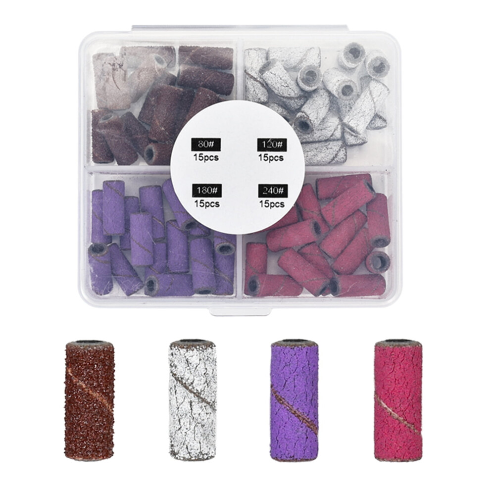 COMEET Nail Sanding Bands,80/120/150/180/240Grit Sanding Bands Stainless Steel Drill Bits Mandrel Electric Manicure Accessories Tool