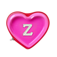 Sweethearts Letter Zipper Pouch w/ Clear Window, Pearl Initial & Customization – Dual-Use Gift, Travel Organizer, Jewelry/Makeup/Cable Storage –
