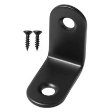 (1pc 30mm, Black) 90 Degree L-Shape Bracket Corner Brace Set, Stainless Steel Corner Brackets for Shelves Wood Furniture Cabinet Table Drawer