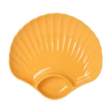 Shell-Shaped Plastic Dinner Plates - Dishwasher & Microwave Safe, Reusable Lightweight Plates for Kitchen, Camping, and Parties, 7.1x7.5 Inches