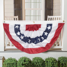 1.54 FT 4th of July Decor: 4 PCS Pleated Fan Flags, Red White Blue USA Bunting for Parade, Memorial & Independence Day – Compatible with Outdoor