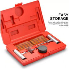 35-Piece Universal Heavy Duty Tire Repair Kit for Cars, Trucks, Motorcycles, ATV | Roadside Emergency Fix | Compatible with All Standard Tires