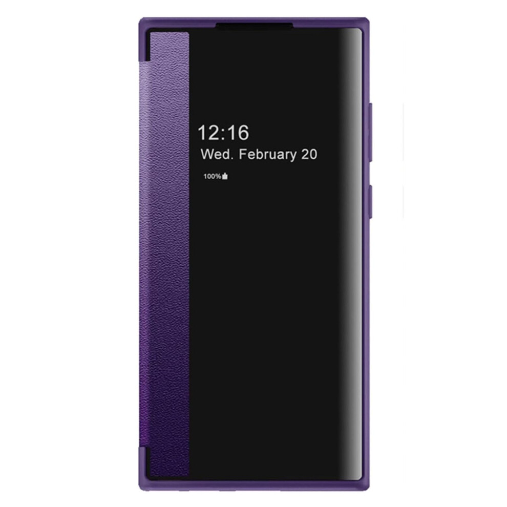 Case For Samsung Galaxy S25 Ultra Luxury Pu Leather Smart View Window Flip Cover 360 Full Protection Purple 9771547568353