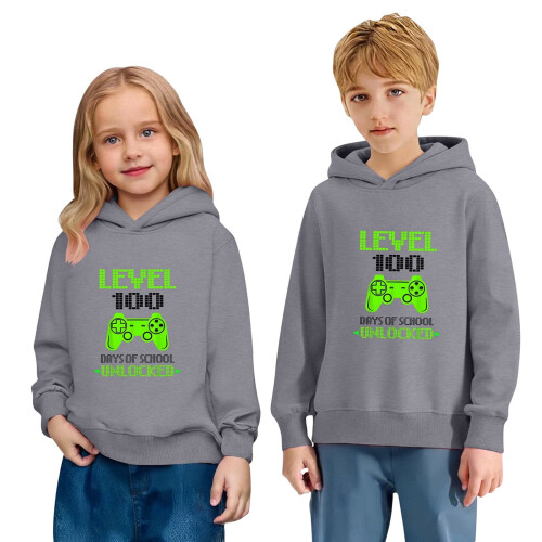 Φούτερ με κουκούλα 100Days Of School για αγόρια και κορίτσια, παιδικό casual φούτερ με
