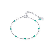 Yellow Gold Plated Enamel Beaded Bracelets for Women - Colorful Dainty Bead Bracelet - Boho Festival Green Jewelry Gifts