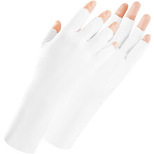 UV Protection Gloves, UV Nail Lamp Gloves, Fingerless Gloves for Nails,Summer Driving,Riding,Cycling, White