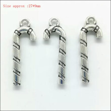 Lot Antique Charms Pendants For Earrings Bracelet Necklace Jewelry Making DIY-No.678- XMAS Crutches - 12pcs