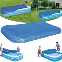 Rectangle Inflatable Pool Cover, Dust & Rainproof, Fits 120"x72" Frame Pools, Solar Cover for Outdoor/Garden Pools (10ft x 6ft)