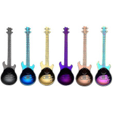 KINCJON Guitar Coffee Spoons 6-pack Cute Spoons Stainless Steel Teaspoons Guitar Shaped (multi-color)-1