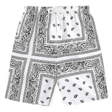 Herre Boho Shorts med snøre i taljen og paisley-print, stilfulde herrebukser