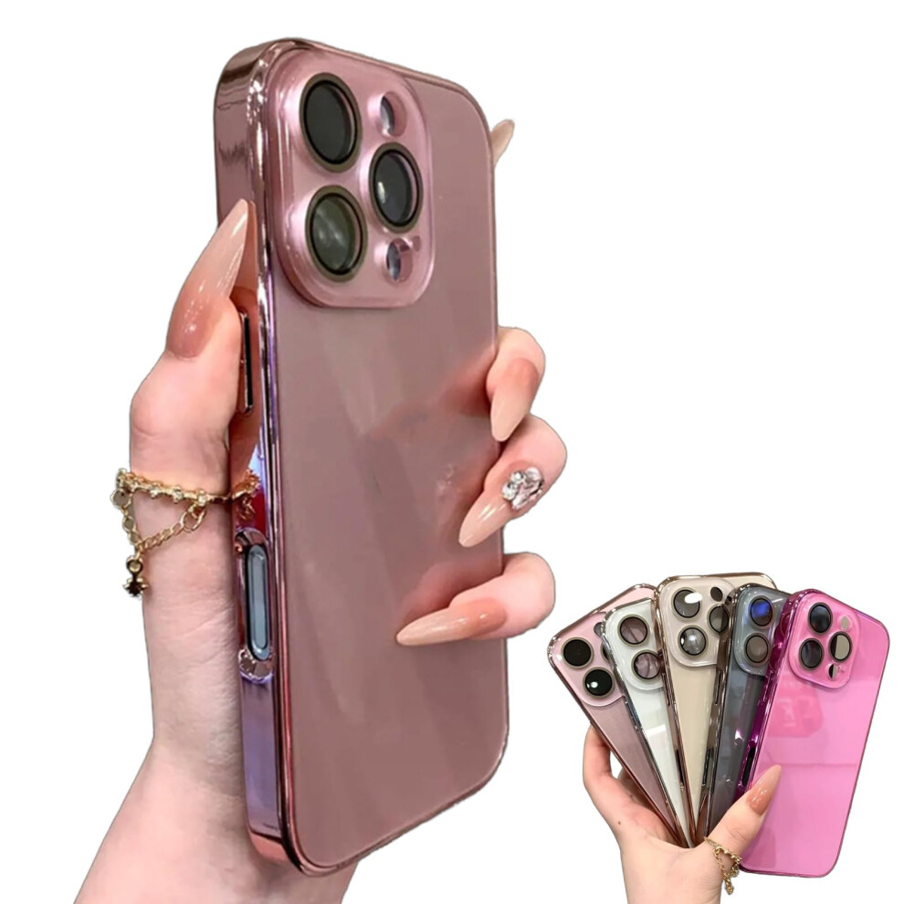 Case For Iphone 13 Electroplated Acrylic Shockproof Slim Protective Cover With Camera Lens Shield Gold 9771547578611